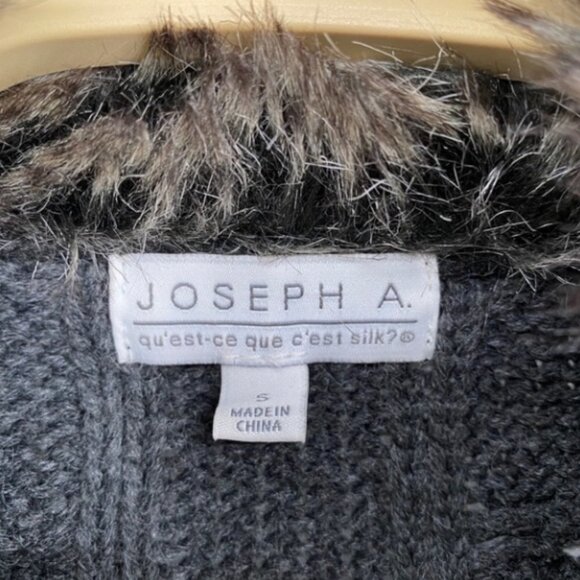 Joseph A Women's Cable Knit Faux Fur Sweater Boho Hippie Chic Small - Picture 5 of 6